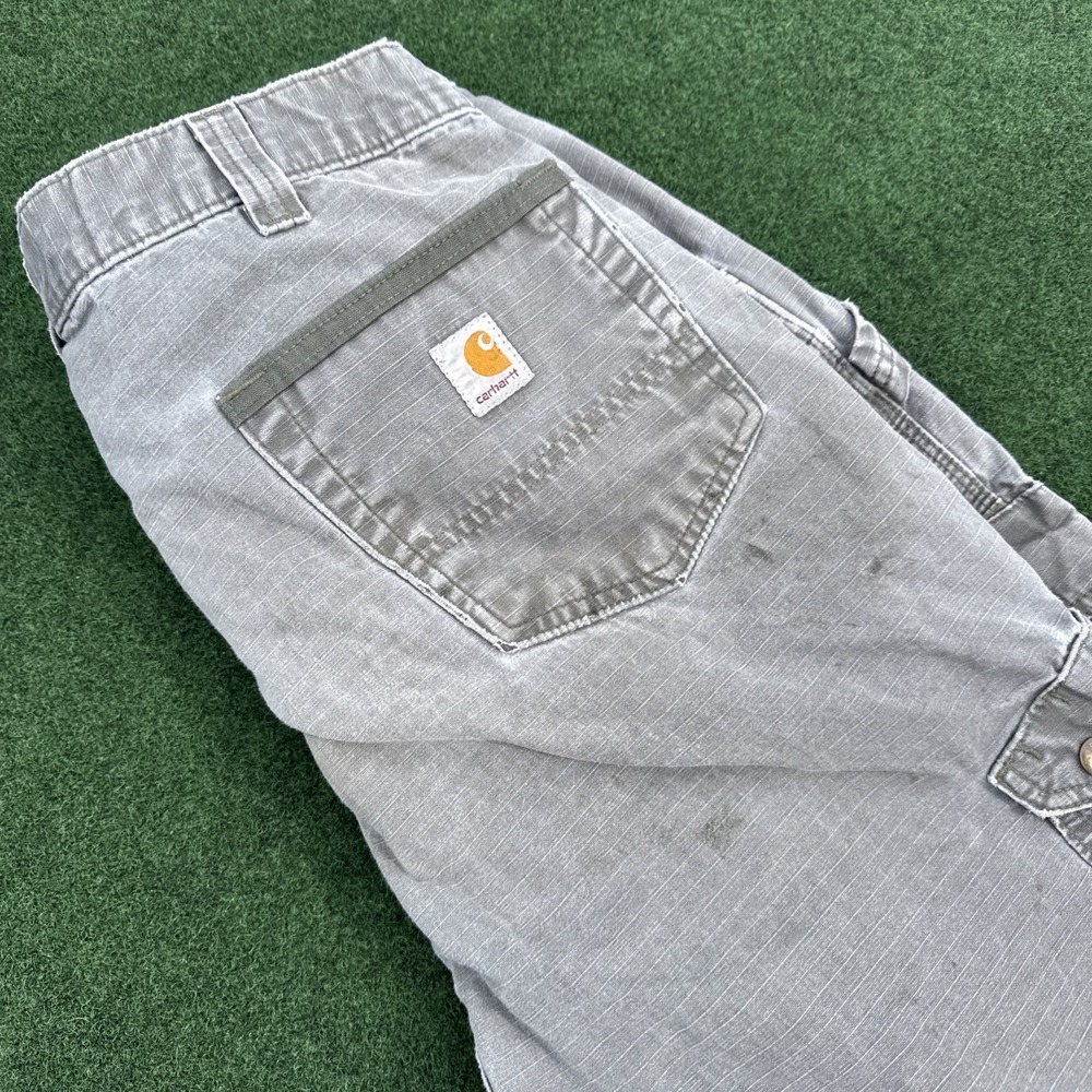 Carhartt Pants Men 36x32 Brown Ripstop Cargo Double Knee Workwear Streetwear Y2K - Picture 8 of 10